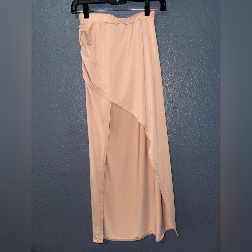 SHEIN Light Pink High-Low Maxi Skirt
